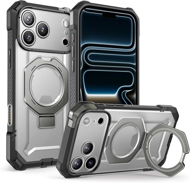 SupCase for iPhone 17 Pro Max Case with Kickstand (Unicorn Beetle Grip), [Camera Control Cover] [Compatible with MagSafe] [Military-Grade Drop Protection] Heavy Duty Magnetic Phone Case, Gray - Image 1